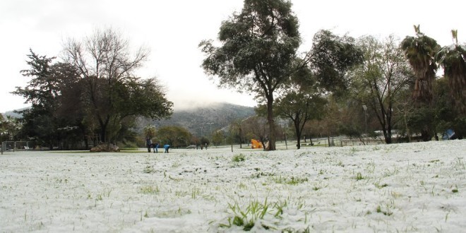 שלג בכרמיאל, חורף 2015. צילום ארכיון
