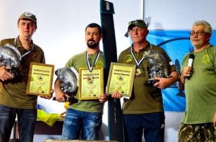 משמאל : הזוכים תחרות דייג - אלכס אורלץ, יבגני פטייצקי, ניקולאי בריגורנקו ואנדרי מזלין 2019-01