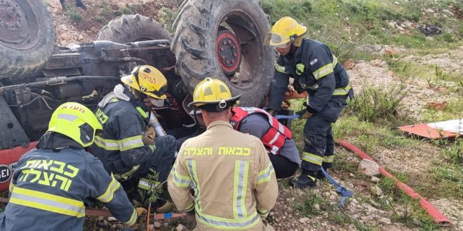 תאונת טרקטור ליד גבעת רם בכרמיאל