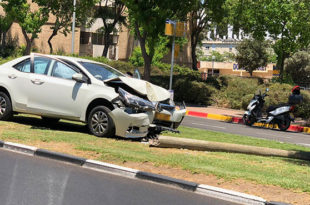 תאונה עצמית רכב על אי תנועה שדרות נשיאי ישראל