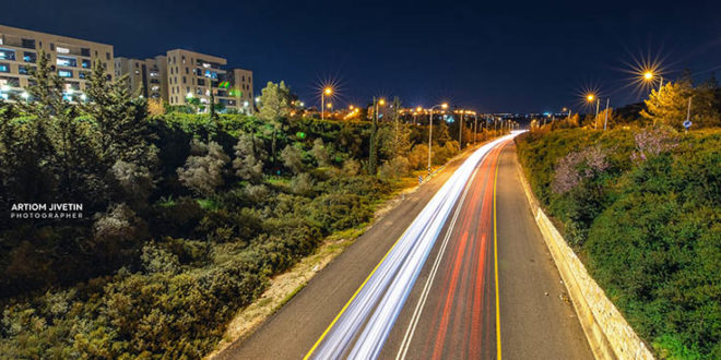 כרמיאל לילה כביש צילום ארטיום ז׳יבטין